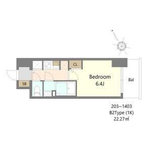 S-RESIDENCE堺湊駅前AZURE(1K/8階)の間取り写真