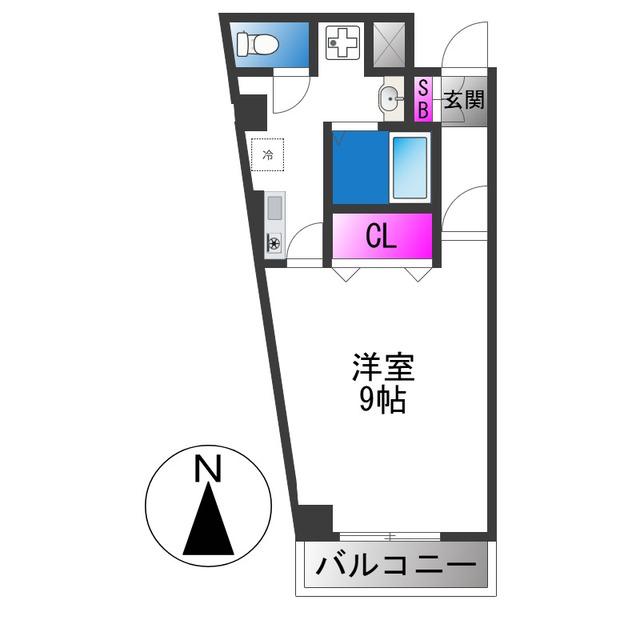 Mプラザ布施弐番館(1K/9階)の間取り写真