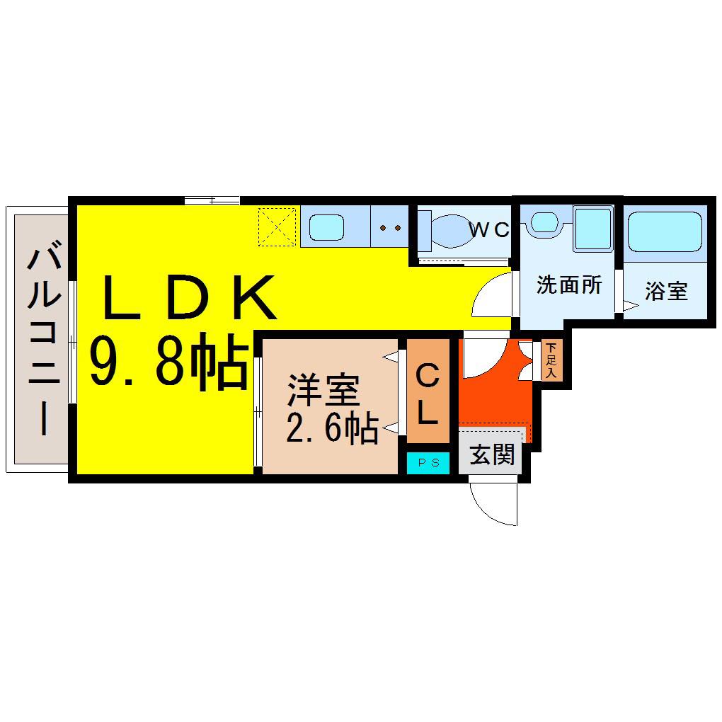 グランテラス新瑞橋(1LDK/3階)の間取り写真