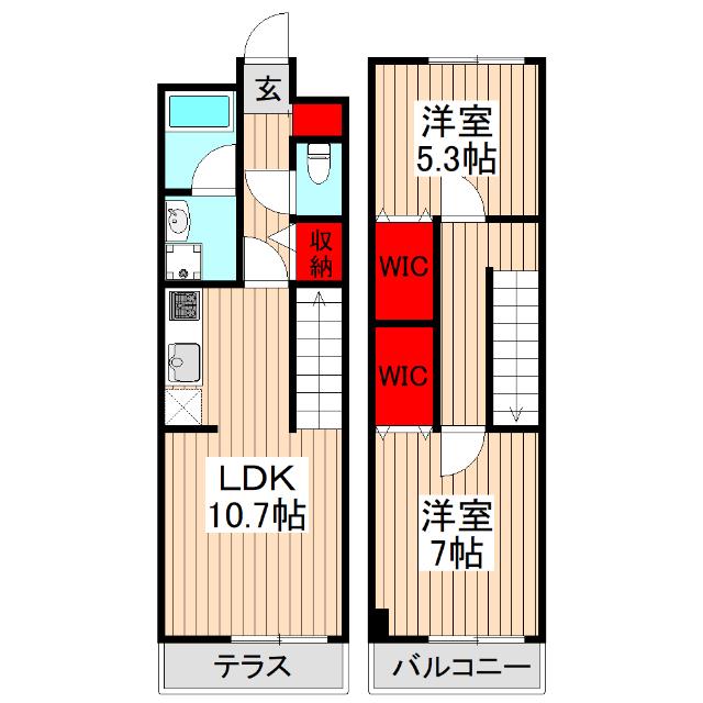 リブリ・青葉(2LDK/2階)の間取り写真