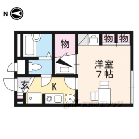 レオパレスクレインコート折原(1K/2階)の間取り写真