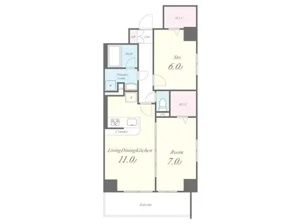 SAKURA TERRACEサクラテラス(2LDK/1階)の間取り写真