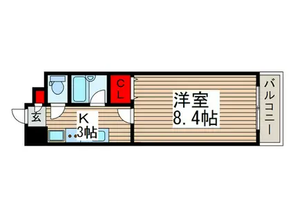 リバーサイドハイツ7号館(1K/2階)の間取り写真