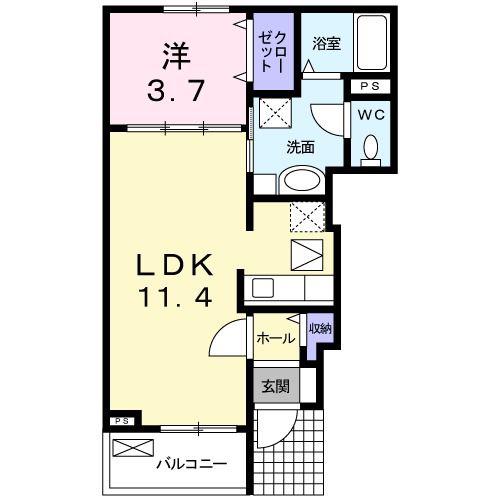 コルソプレッソ(1LDK/1階)の間取り写真