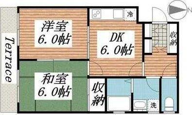 CASA CHICA(2DK/1階)の間取り写真