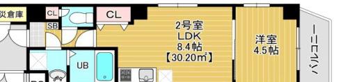 ソレイユ北砂(1LDK/6階)の間取り写真