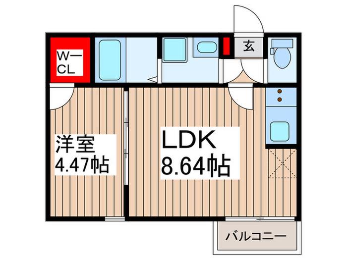 KNS上福岡AP1(1LDK/2階)の間取り写真