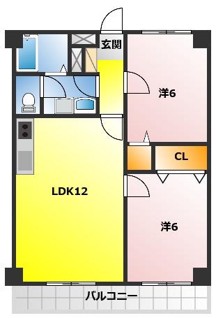 パールエミネンス(2LDK/3階)の間取り写真