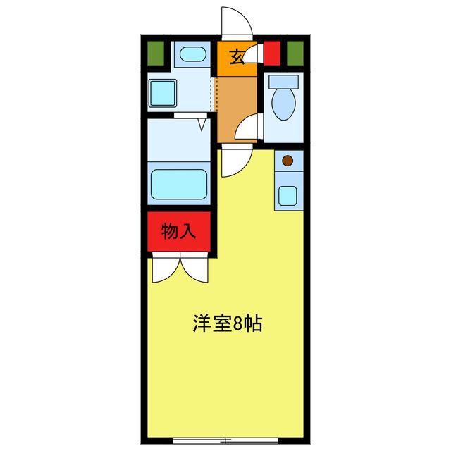 カーティアス坂戸(ワンルーム/1階)の間取り写真