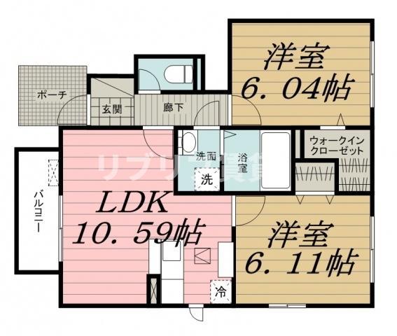 プライム スクエア(2LDK/1階)の間取り写真