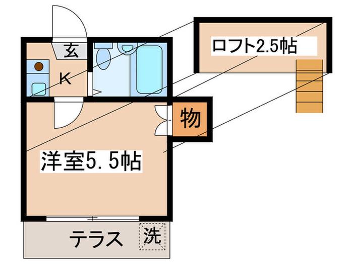 ディアコート(1K/1階)の間取り写真