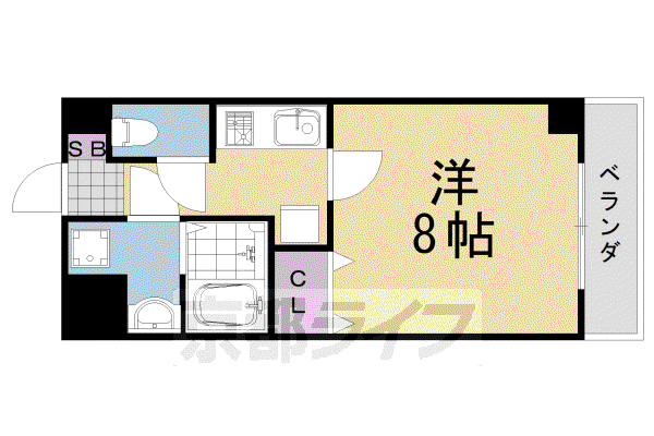 グランレブリー桂PARTII(1K/5階)の間取り写真