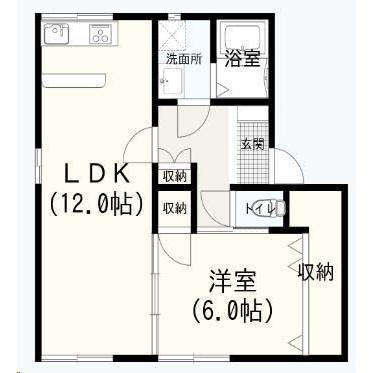 フォーレント若楠(1LDK/2階)の間取り写真