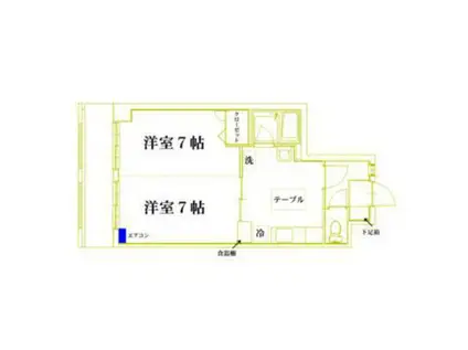 パークハイム西山王(1DK/2階)の間取り写真