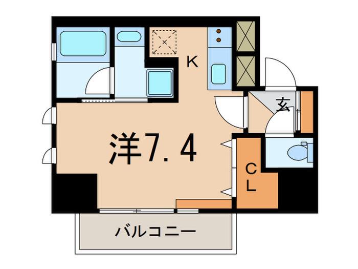 ブランシエル三田(ワンルーム/2階)の間取り写真