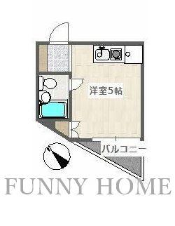 エイトビル(ワンルーム/3階)の間取り写真