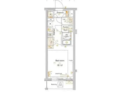 アルテシモ サリーレ(1K/4階)の間取り写真