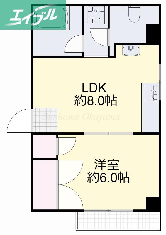 メーゾンS(1LDK/2階)の間取り写真