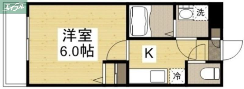 ウェーブレジデンス原尾島(1K/1階)の間取り写真