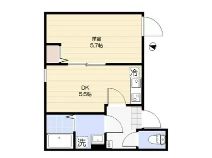 VILLE-PRADO北小岩(1DK/2階)の間取り写真