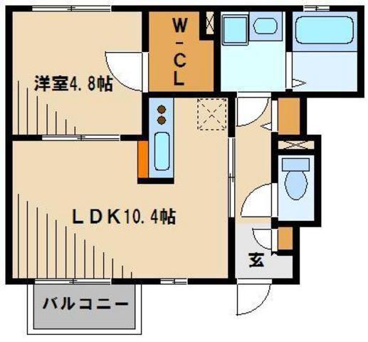 アドシール CENTER VILLAGEIV(1LDK/1階)の間取り写真