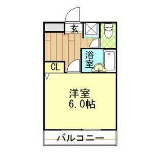 フラットカキノキ(1K/3階)の間取り写真