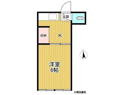 岩崎荘(1K/1階)の間取り写真