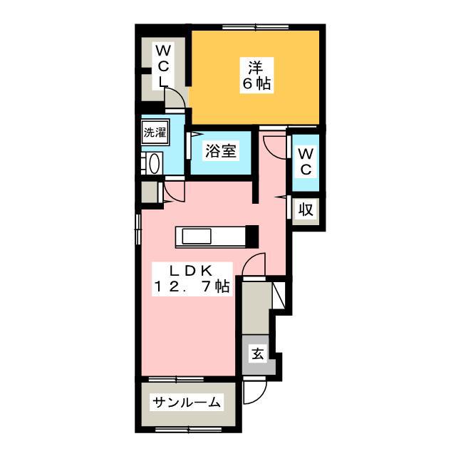 フェルサーメル(1LDK/1階)の間取り写真