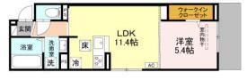 NOBLE TERRACE中山手(1LDK/1階)の間取り写真