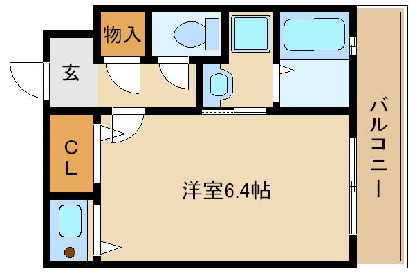 ナッツダムスタジオーネ塚口(ワンルーム/2階)の間取り写真