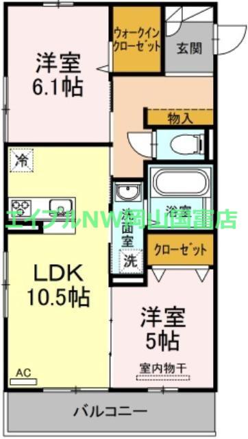 ルシエール(2LDK/2階)の間取り写真