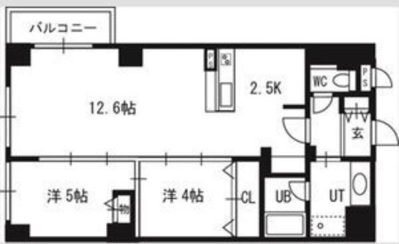 PRIME URBAN北3条通(1SLDK/11階)の間取り写真