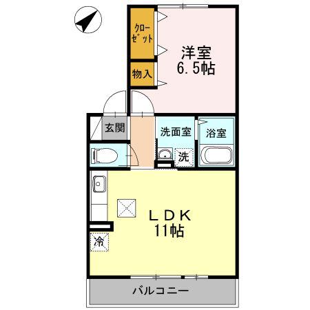 パストラル(1LDK/1階)の間取り写真