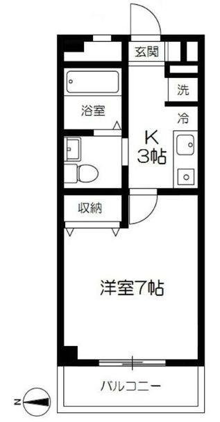 松丸ATビル(1K/2階)の間取り写真