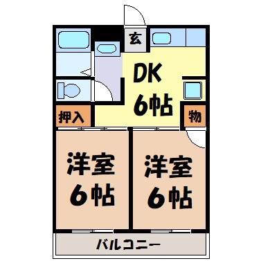 佐藤第一ビル(2DK/3階)の間取り写真