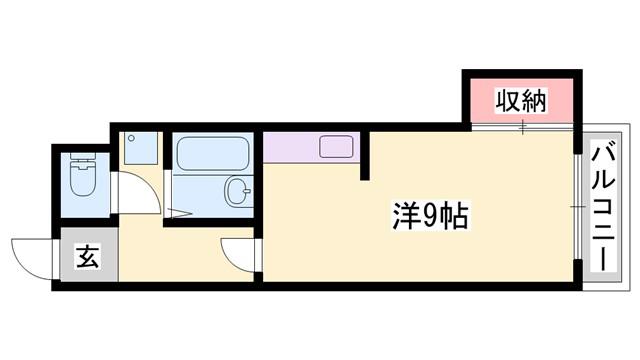 レジデンス西庄(ワンルーム/2階)の間取り写真