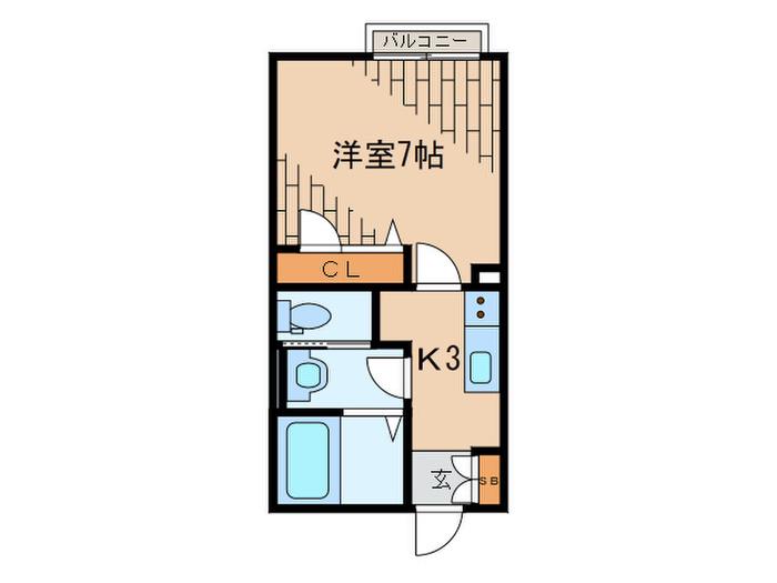 アローナ(1K/1階)の間取り写真