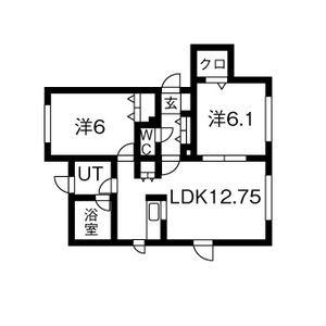 パークサイドセトルII(2LDK/2階)の間取り写真