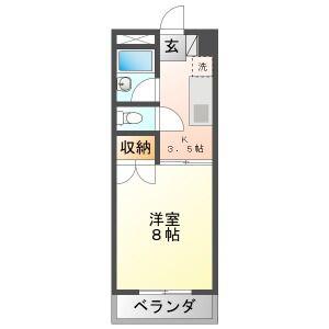 コーポ岐北(1K/2階)の間取り写真