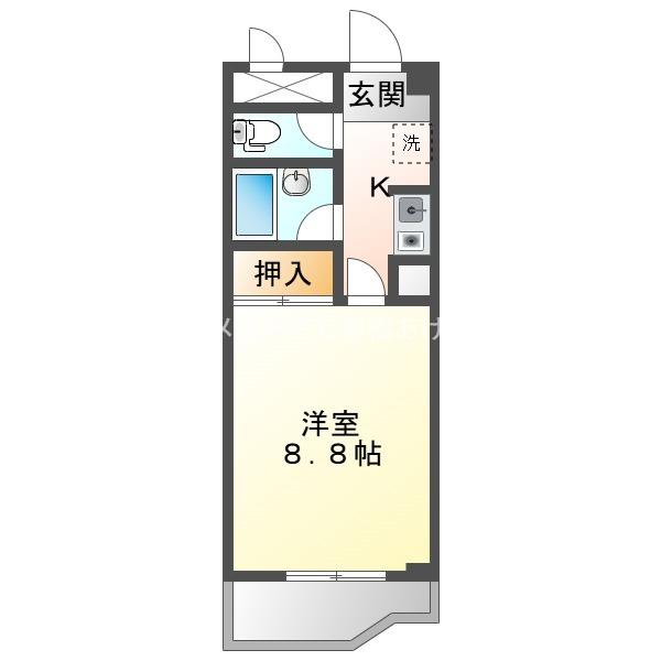 フィオーレ88(1K/3階)の間取り写真