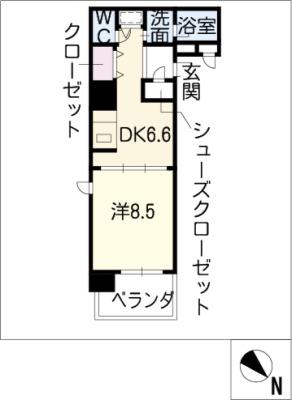 セノアタワー泉(1LDK/2階)の間取り写真