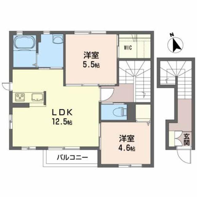 MAISON SHA-LA(2LDK/2階)の間取り写真