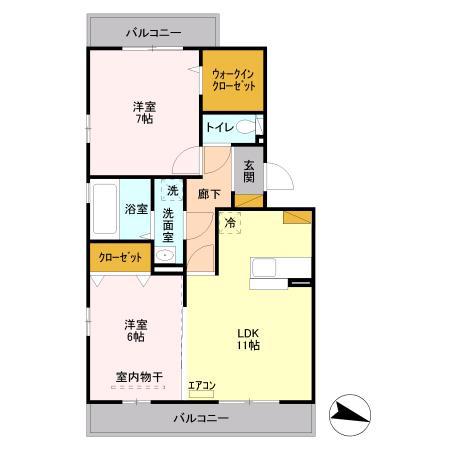 フェイバリッチ新和(2LDK/2階)の間取り写真