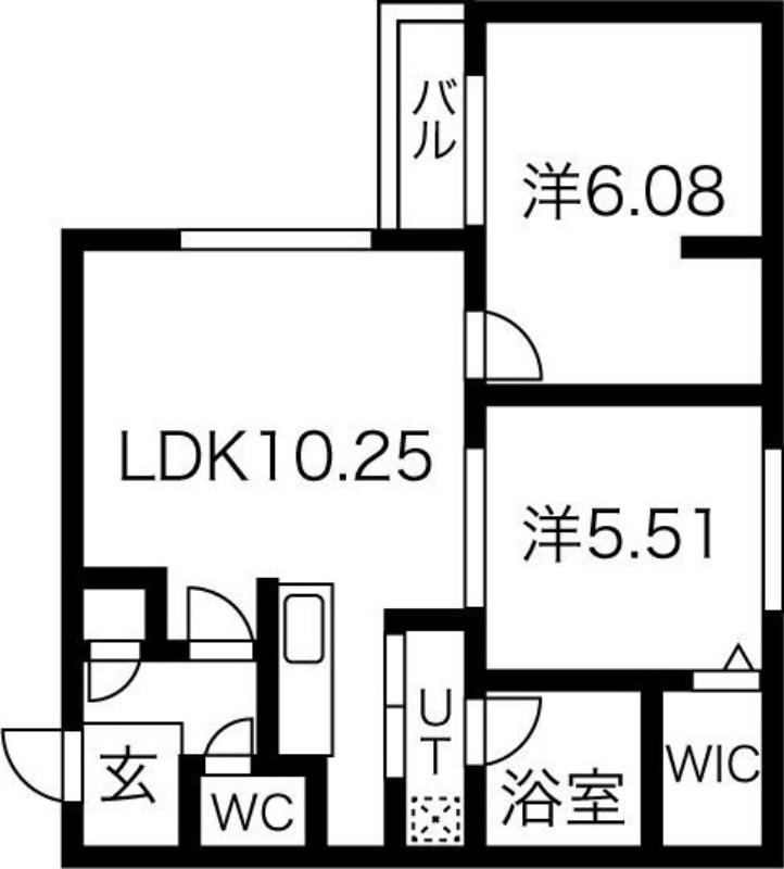 フェスタリア麻生(2LDK/3階)の間取り写真