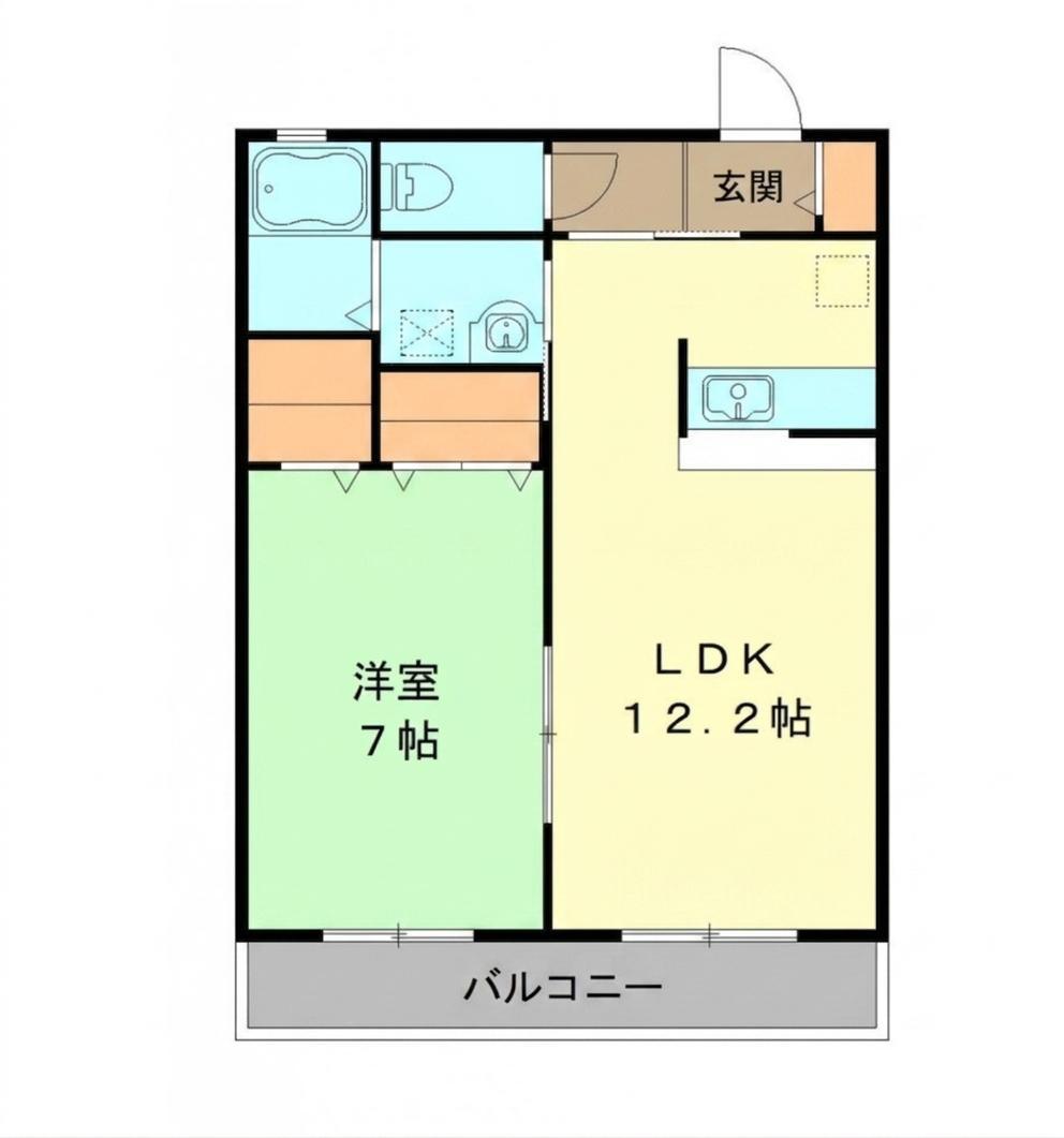メゾンデルフィ(1LDK/1階)の間取り写真