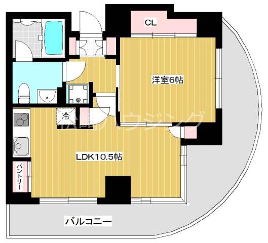 SUNRISE TATSUMI(1LDK/2階)の間取り写真