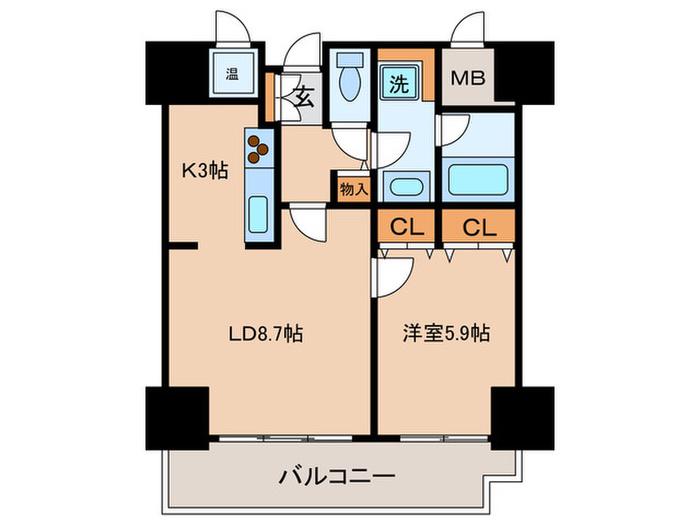 トレステージ目黒(1LDK/12階)の間取り写真