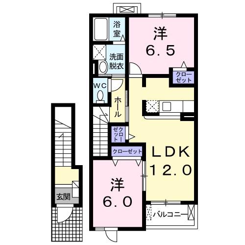 ルーチェ・II(2LDK/2階)の間取り写真