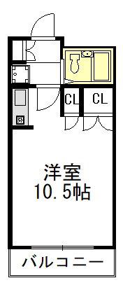 セブンヴィレッヂ(ワンルーム/3階)の間取り写真