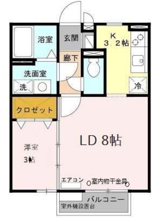 サンライズ城南(1LDK/2階)の間取り写真